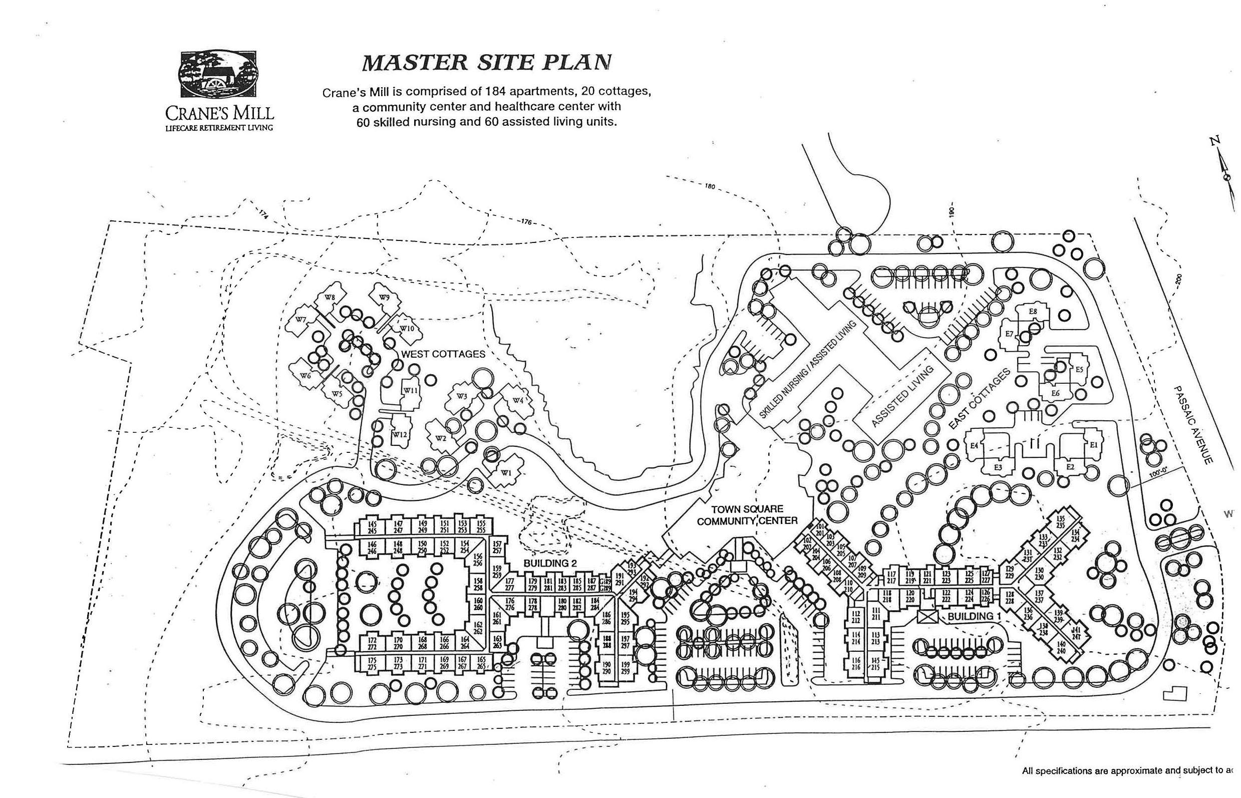 Master site plan of residential complex.