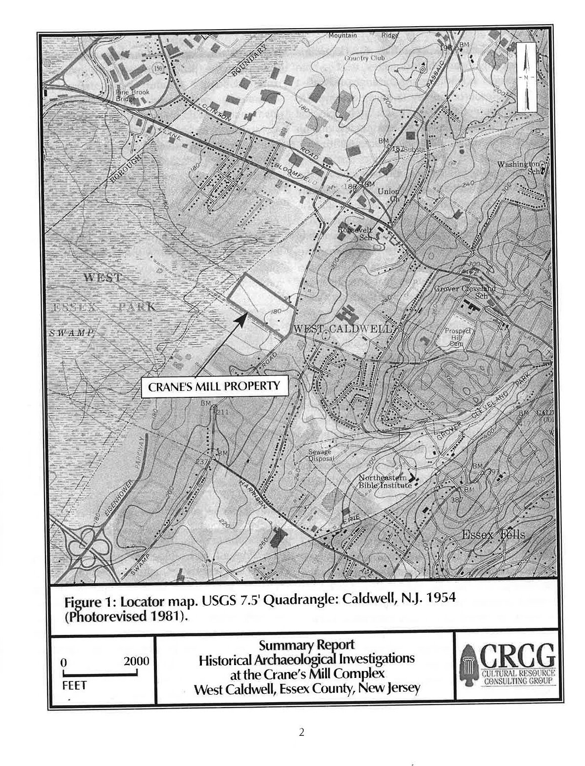 Map of Crane's Mill property area.